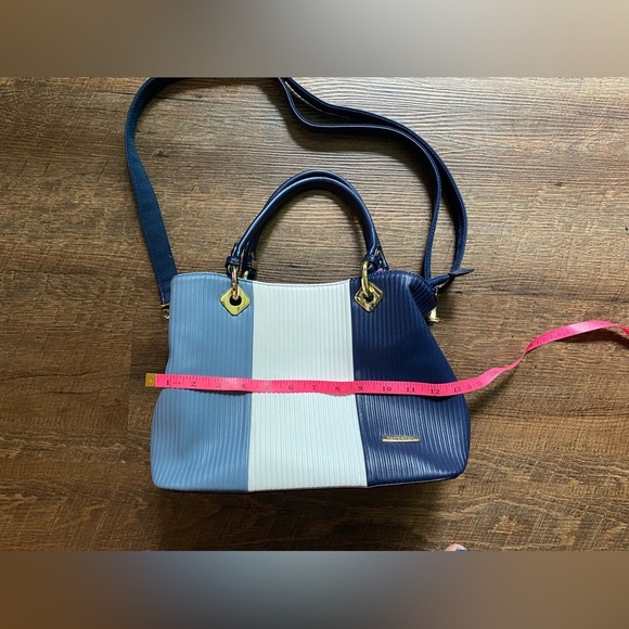 POMELO BEST Neapolitan handbag PU leather shoulder bag crossbody blue purse EUC - Picture 12 of 16